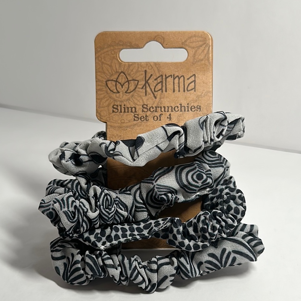 Karma Slim Scrunchies - Ink Floral - 1056